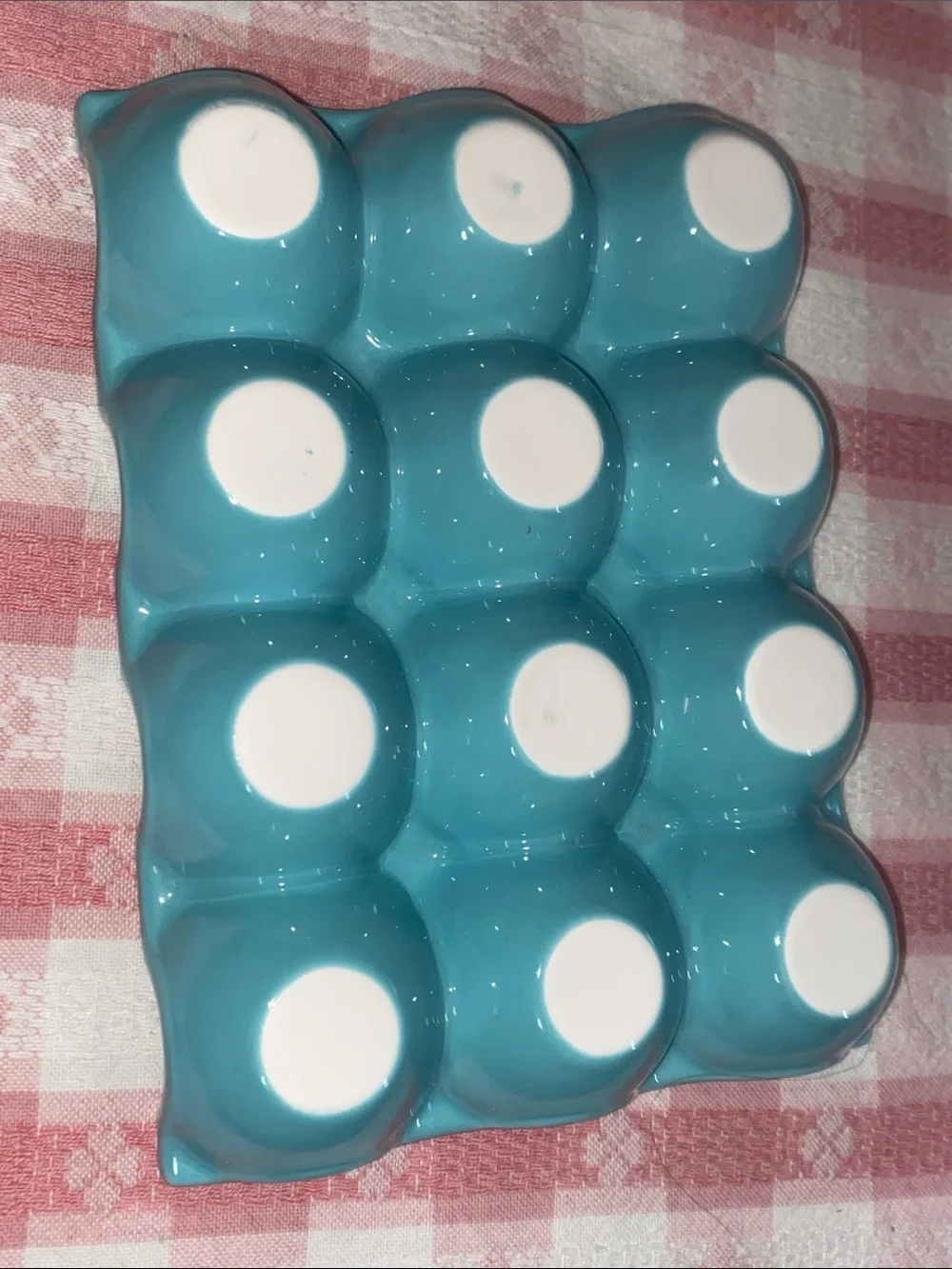 Turquoise Ceramic Dozen Egg Tray